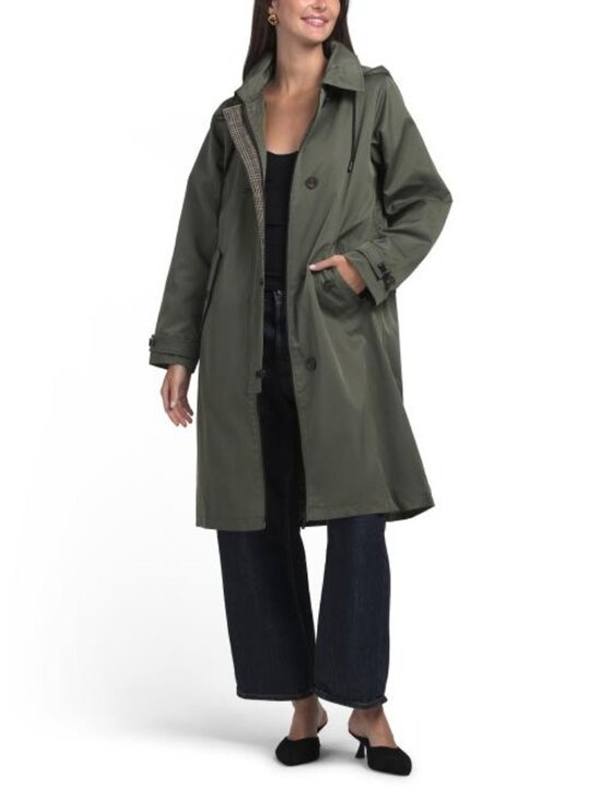 Bernardo Jackets & Blazers - BERNARDO Long Hooded Raincoat